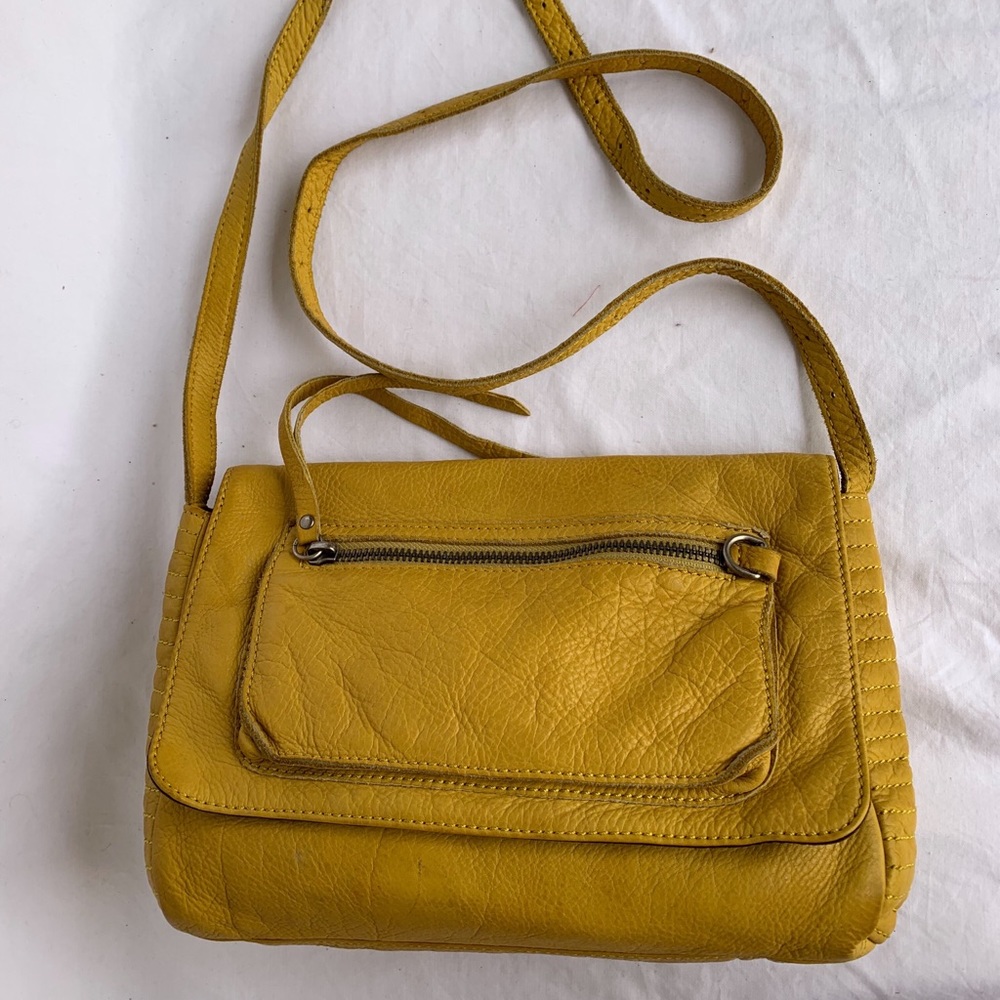 Linea Pelle yellow crossbody